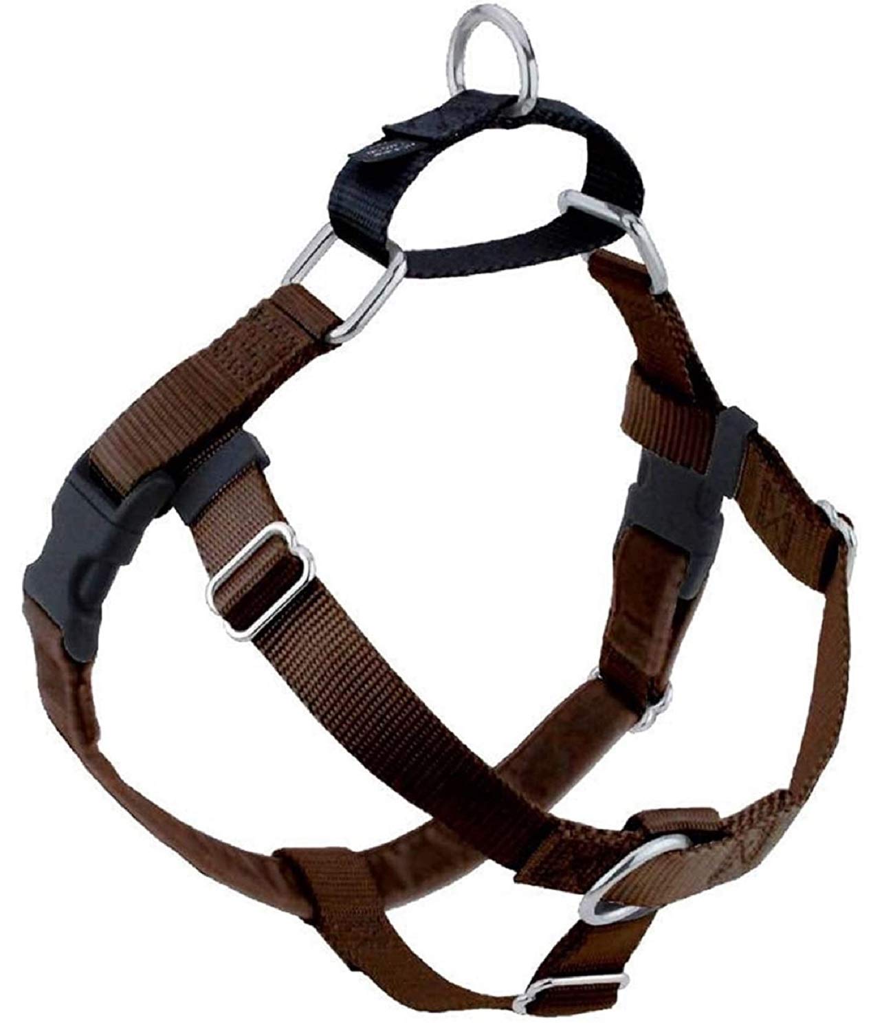 2 Hounds Design Freedom No-Pull Dog Harness, Adjustable Comfortable Control for Dog Walking, (Leash Sold Separately) (XLarge 1") (Brown)