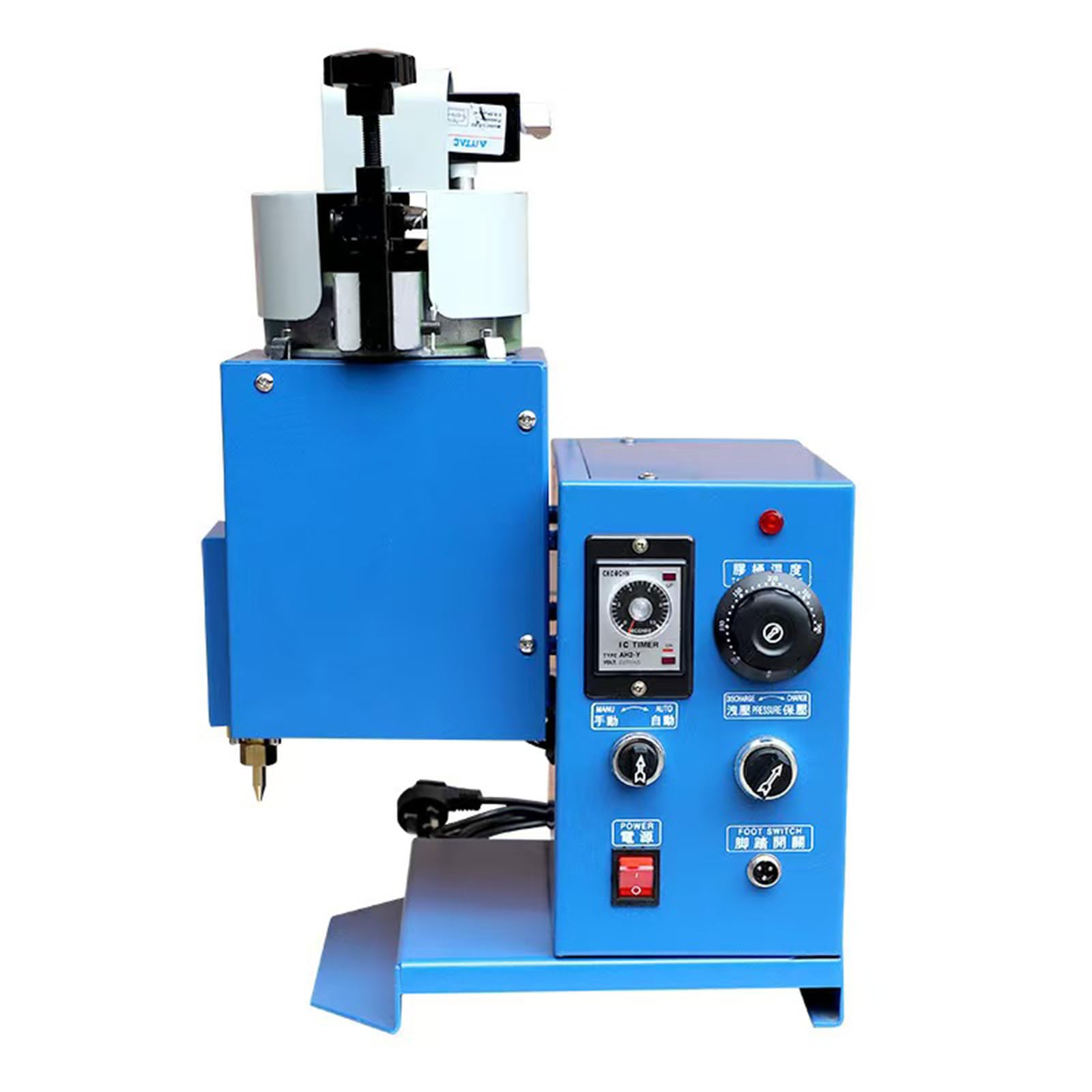 Máquina de encolado de fusión en caliente con pedal, potencia de 800 W, control de temperatura de 220 °C para aplicaciones adhesivas industriales