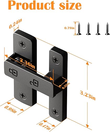 Miniatura 2 de Cerradura de puerta de granero, pestillo abatible de 90180 grados, cerradura de seguridad de 3 pulgadas, pestillos de seguridad de puerta de