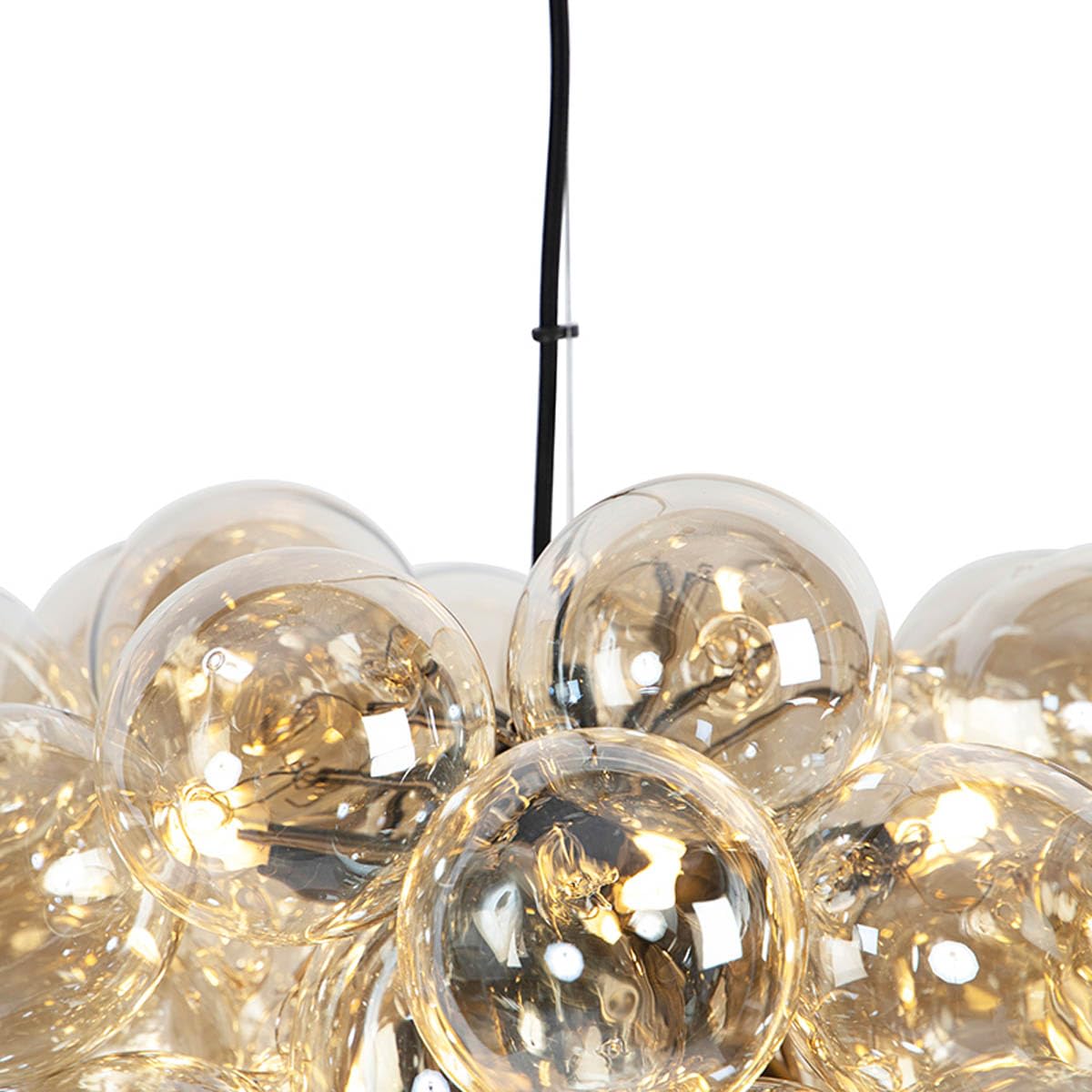 Qazqa Art Deco Pendelleuchte, Pendellampe - Uvas - Gold, 8-flammig, 50cm,