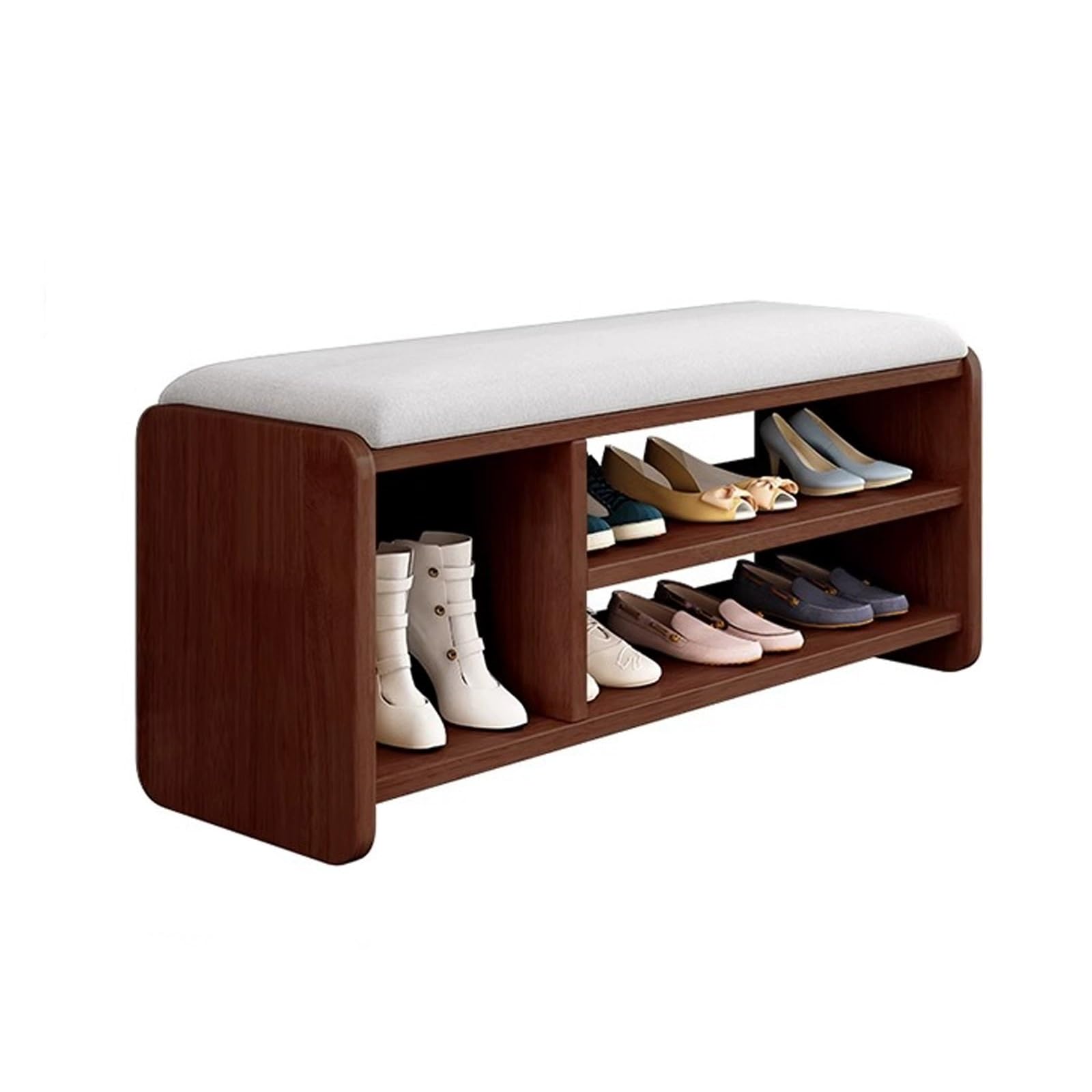 MSHGSKU Modern Shoe Bench with Padded Seat – Upholstered Porch Storage Shelf for Living Room Hallway Entryway and Bedside nization