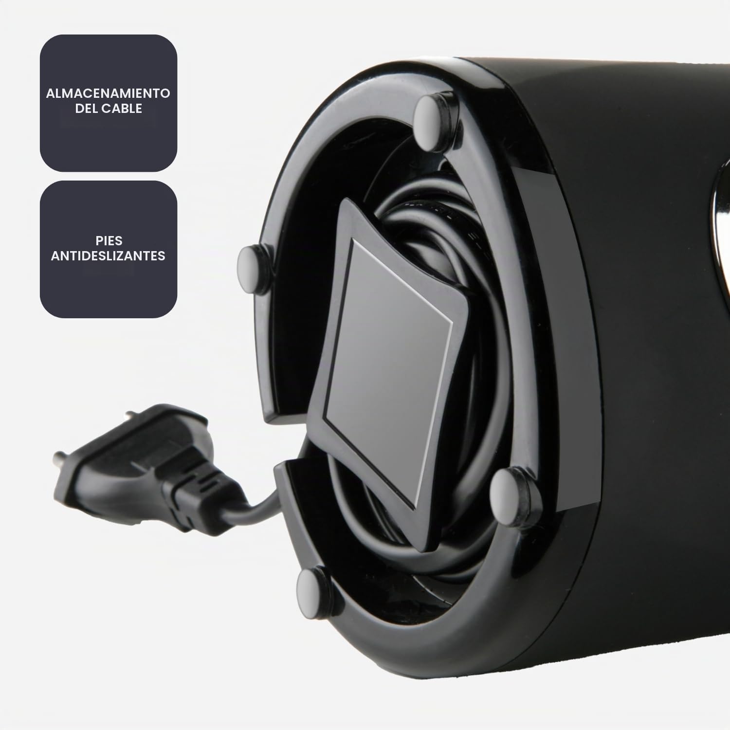 BLACK+DECKER BXCG150E - Molinillo de Café | Eléctrico 150W | 12 Tazas Café | Café y Especias | Depósito Granos 50g | Compacto | Cuchillas y Depósito Acero Inox | Tapa Transparente | Recogecable