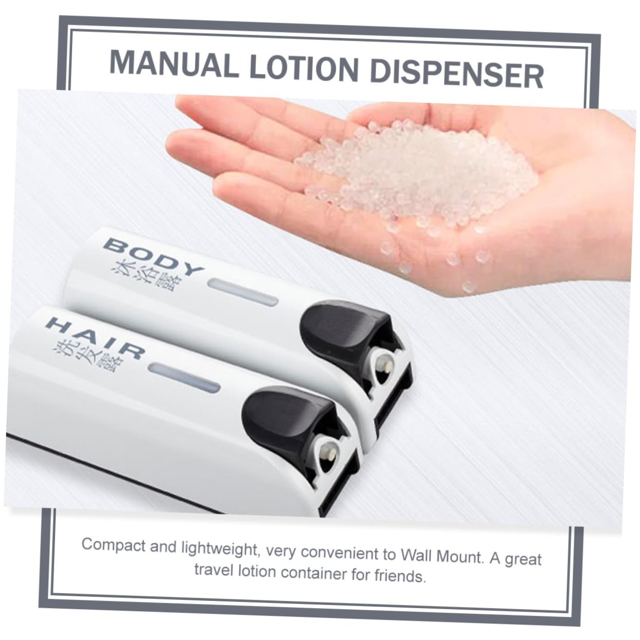 Garneck Dispensador de Jabón Líquido de Pared para Baño, Plástico Blanco, Diseño Simple y Ligero, Adecuado para Uso Hogar y Viajes