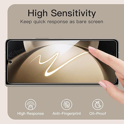 Miniatura 6 de JETech Protector de pantalla de privacidad frontal para Samsung Galaxy Z Fold 5, película de vidrio templado antiespía con herramienta de fácil
