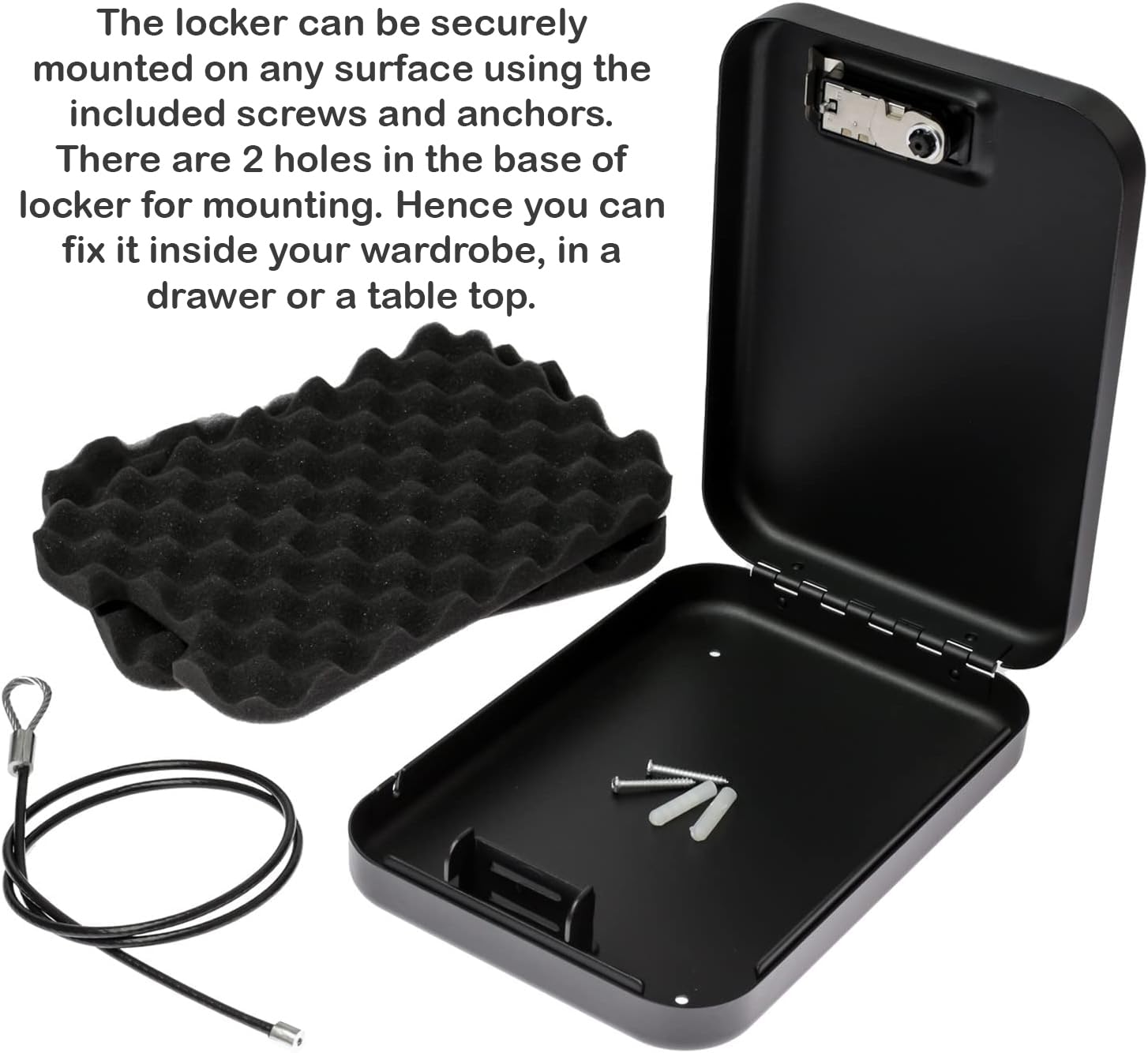 Techzere Portable Steel Safe Box with 3-Digit Combination, Black 3