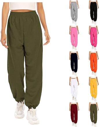 Sweatpants for Women Baggy High Waisted Joggers Sweatpants Plus Size Casual Sweat Pants Comfy Cotton Workout Pants