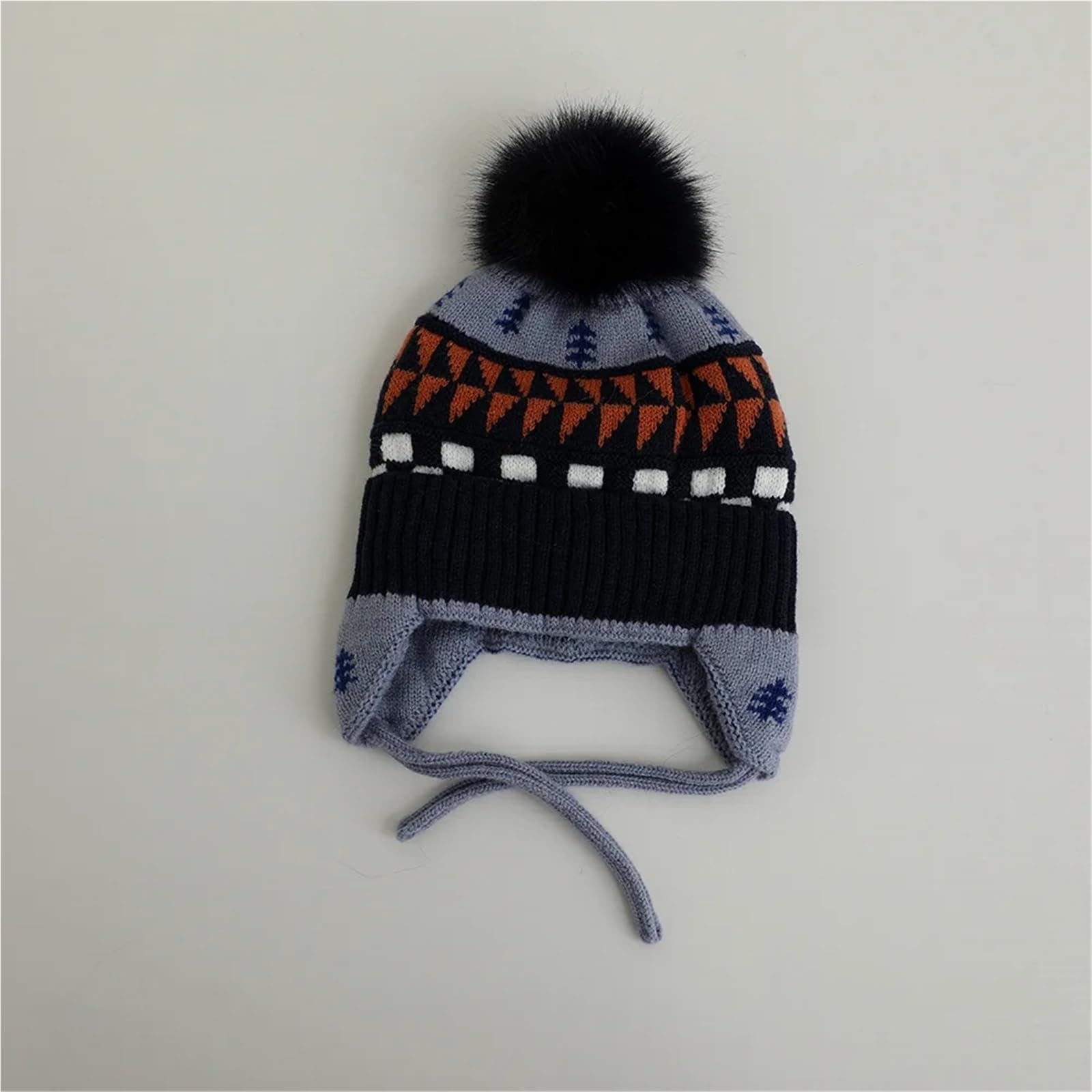 Cute Kids Knit Hat Autumn Winter Warm Kids Ear Protection Caps for Girls Boys Beanie Cap Soft Kids Bonnet Caps(E)
