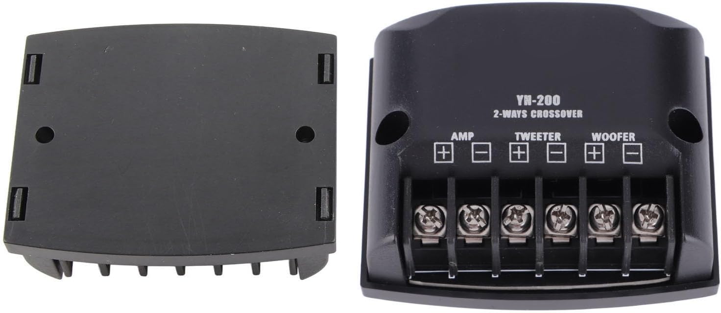 Passive Crossover, Audio Crossover, Car Audio Crossover Crossover Car Audio Universal 2 Way Speaker Frequency Divider High Frequency Capacitors 2pcs Black for Car