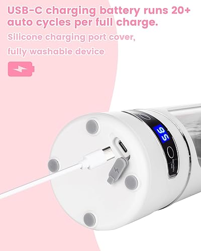 Miniatura 6 de Licuadora portátil personal  Batidos y batidos  Licuadora inalámbrica de gran capacidad de 20 onzas de alta potencia (blanco)