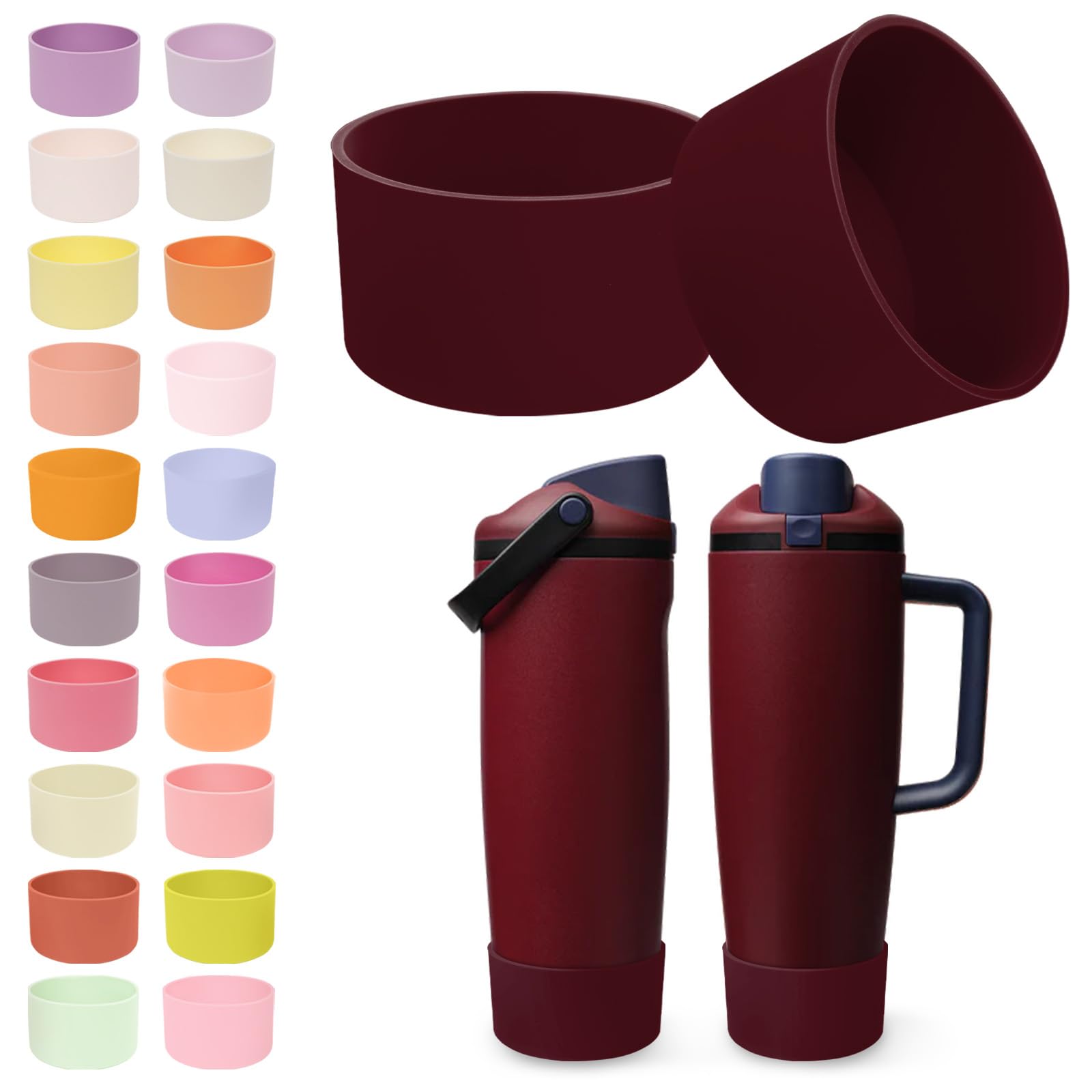 Kaitiaki 2PCS Silicone Boots for Owala 30oz & 40oz FreeSip Sway Bottles & Tumblers – Non-Slip, Scratch-Resistant, Stability Enhancer for Owala