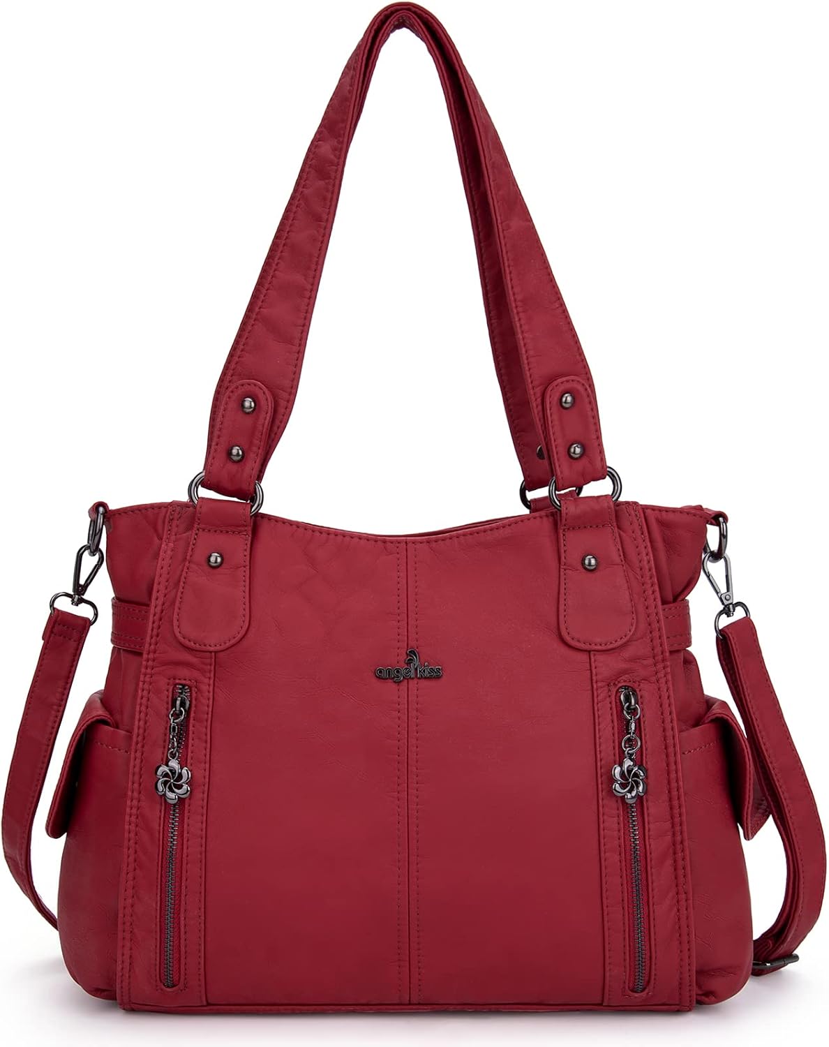 Angel Kiss Handbags for Womens Top-Handle Hobo Purse Roomy Casual Shoulder Bags PU Tote Satchel Purse for Women