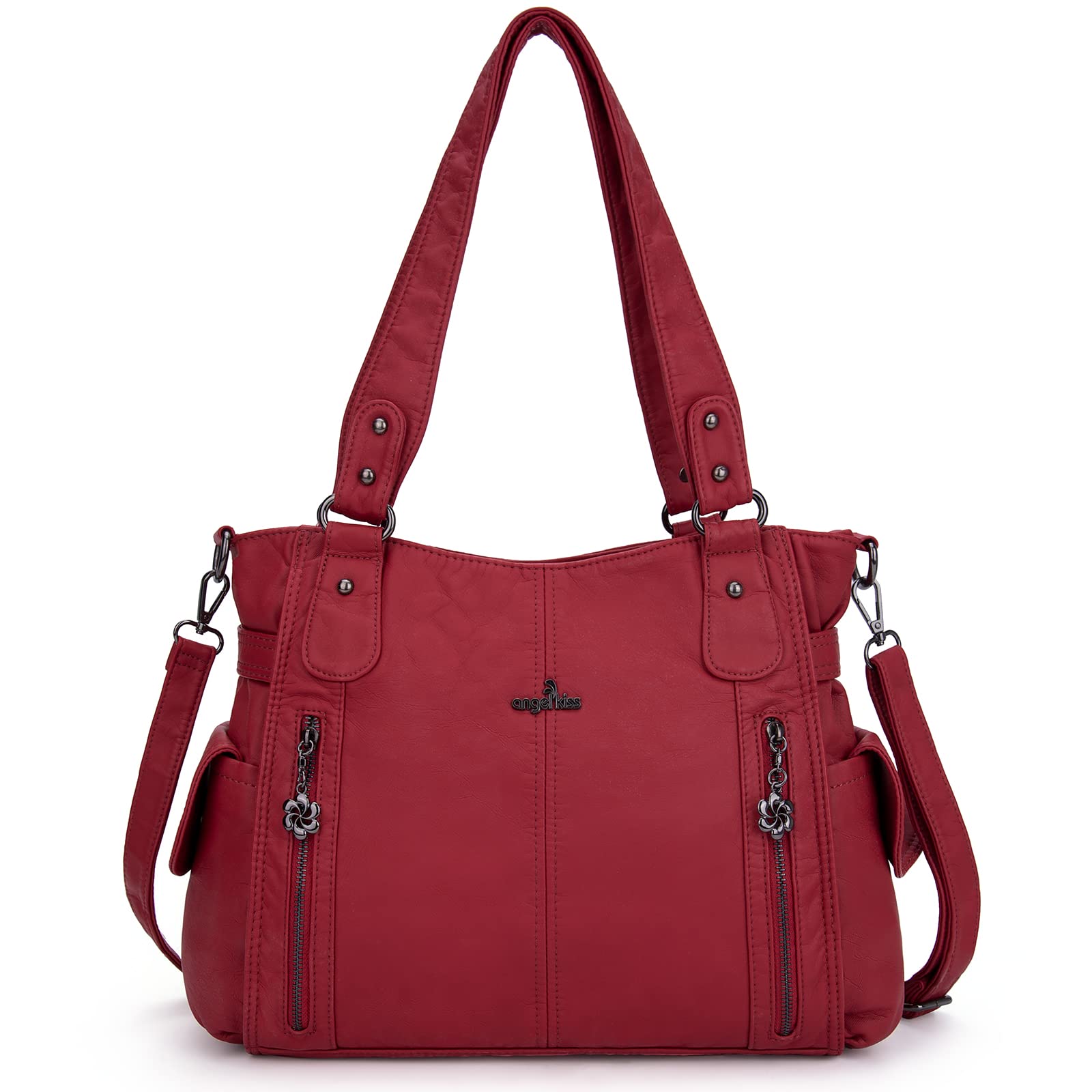 Angel Kiss Handbags for Womens Top-Handle Hobo Purse Roomy Casual Shoulder Bags PU Tote Satchel Purse for Women