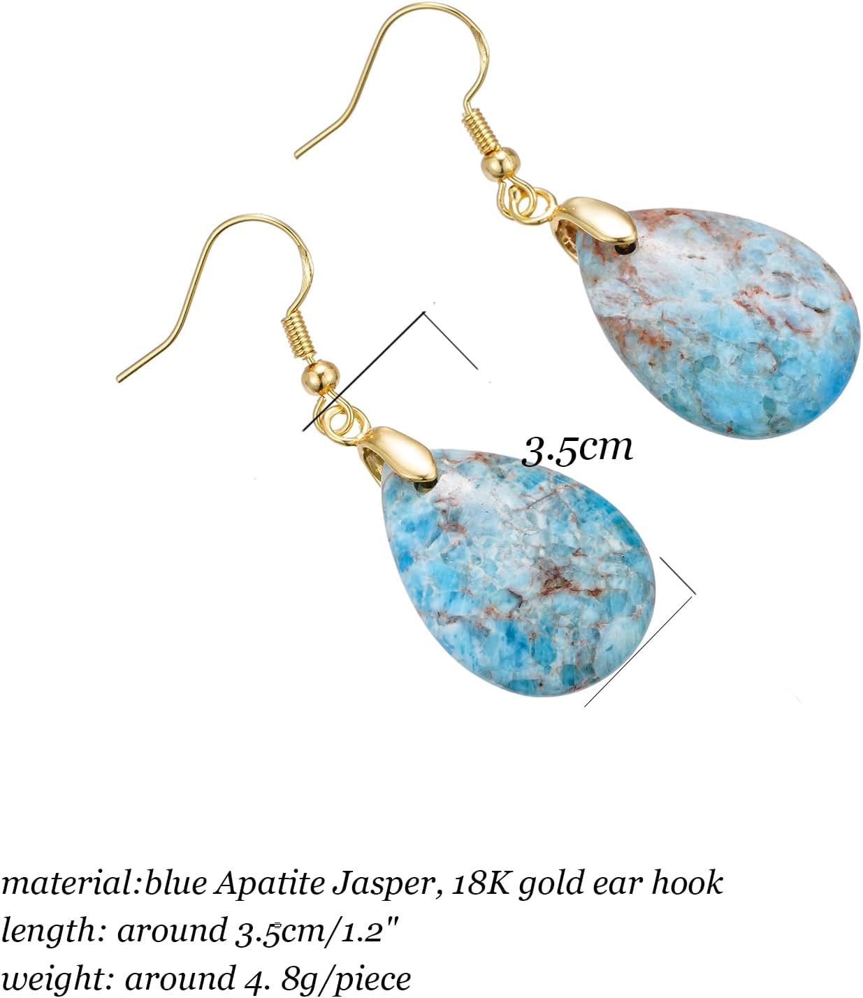 Boho Multiple Style Natural Stone Earrings for Women Unique Healing Gemstone Energy Hypoallergenic Lightweight Dangle Drop Earrings Multiple Styles Earrings Jewelry for Birthday Party Gift - Image 5