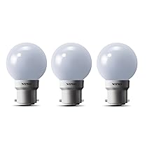 wipro Safelite N10002 B22 0.5-Watt Led Night Lamp (Warm White/Golden Yellow, Pack of 3, Glass)