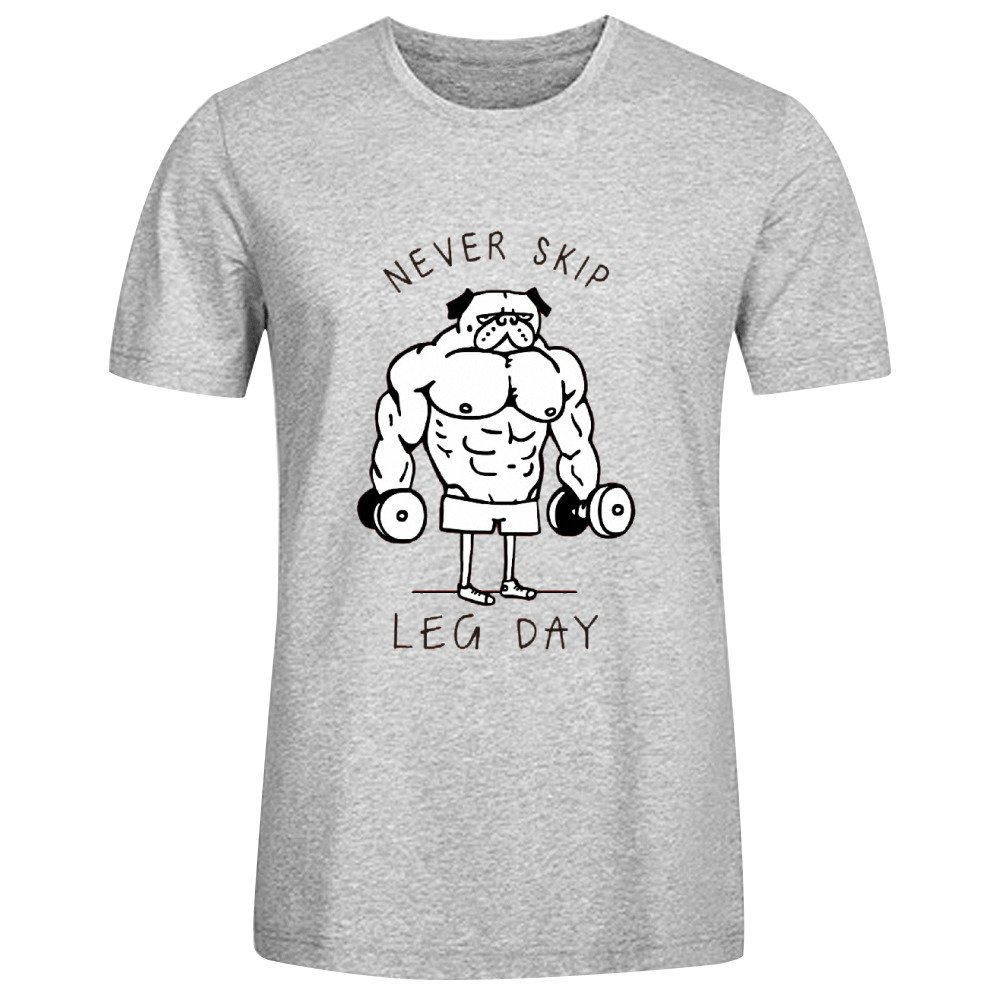 Never Skip Leg Day Men's Crew Neck T Shirts Grey