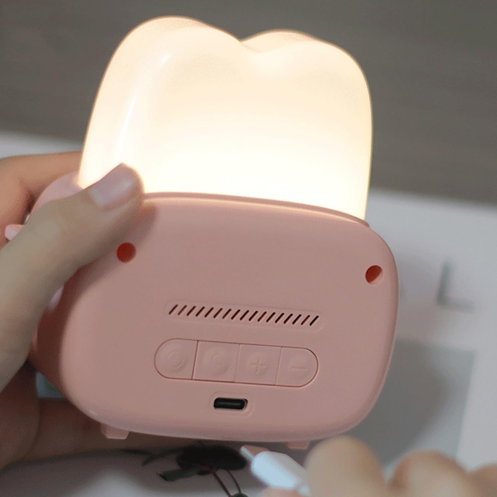 Budzik Nocny Uroczy budzik do pieczenia chleba, czas snu, lampa ładowana przez USB, stolik nocny, budzik na biurko, urodziny, święta Zegary Stołowe(Pink)
