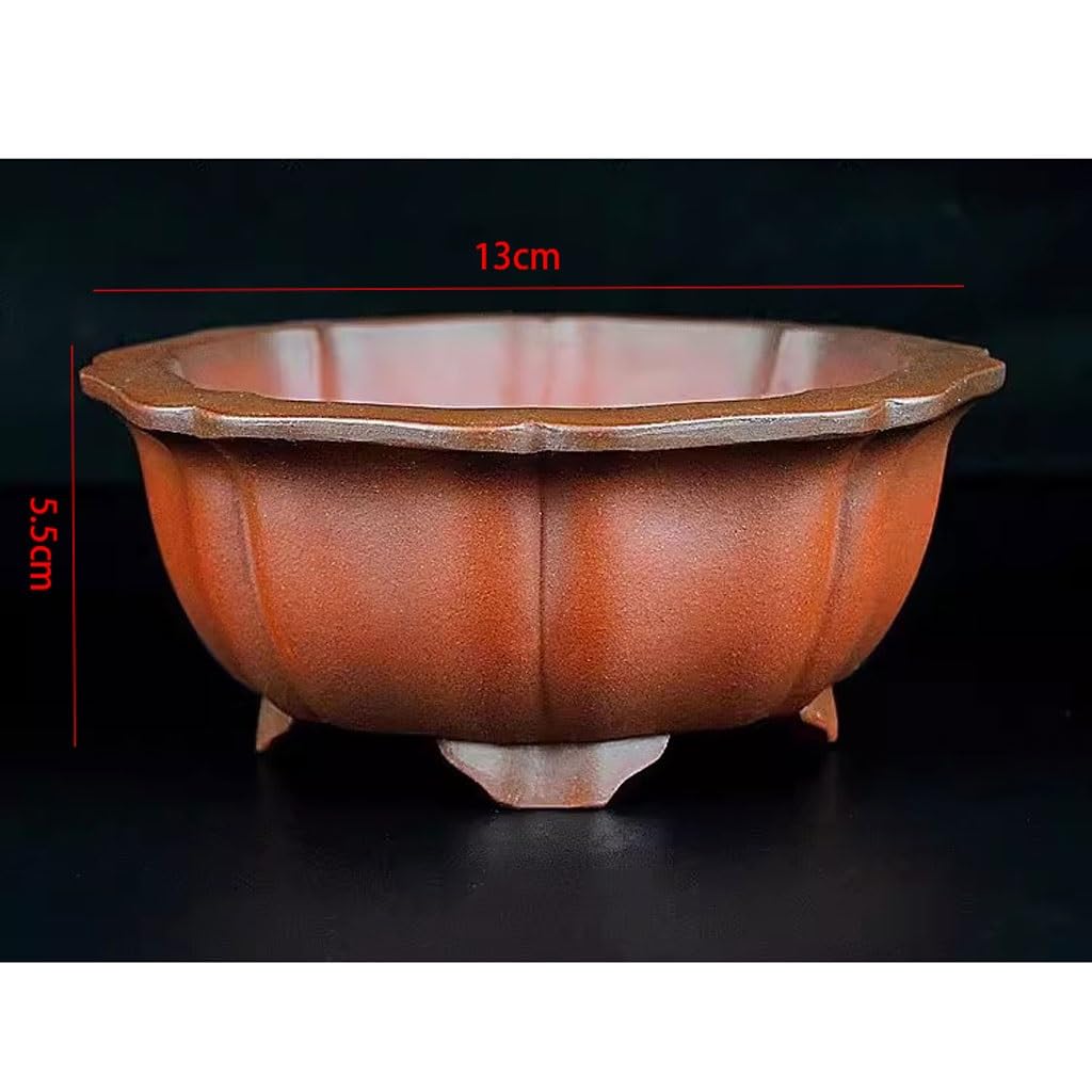 Doniczka na rośliny Purple Clay Bonsai Sadzarka Ręcznie robiona Koła Doniczka w kształcie kwiatu Zielona Doniczka Roślina 5.1 cala Doniczki