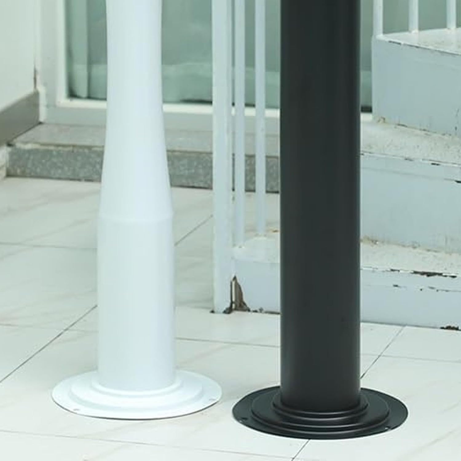 JKGHK Standing Cigarette Disposal, Cylindrical Floor-Standing Ashtray with Lid, Outdoor Freestanding Vertical Cigarette Butt Container, for Public Smoking Areas(Gray)