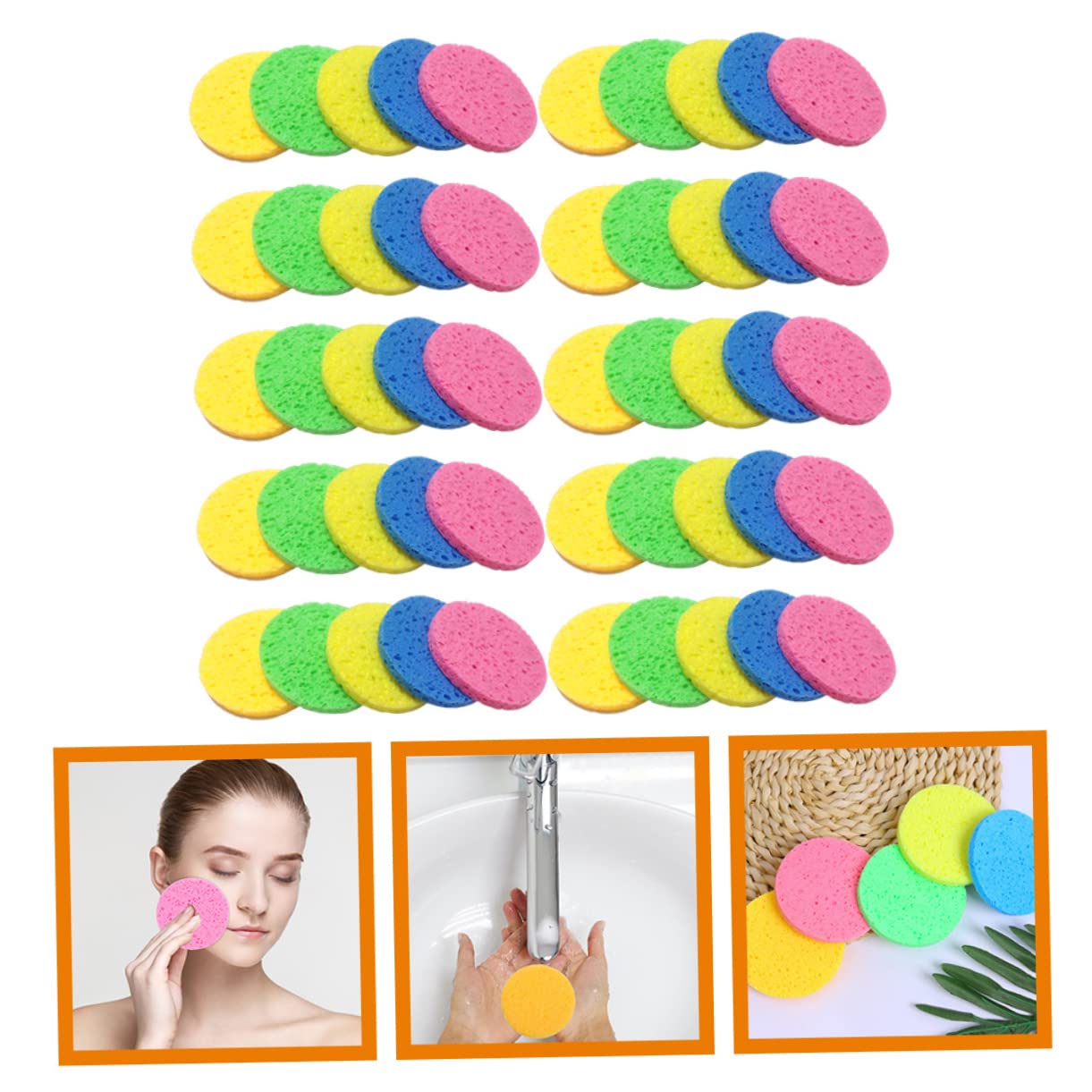 FRCOLOR 150pezzi Spugnette Struccanti Cellulosa Da Morbide e Assorbenti Per Detersione Viso e Rimozione Makeup Durevoli e Non Irritanti