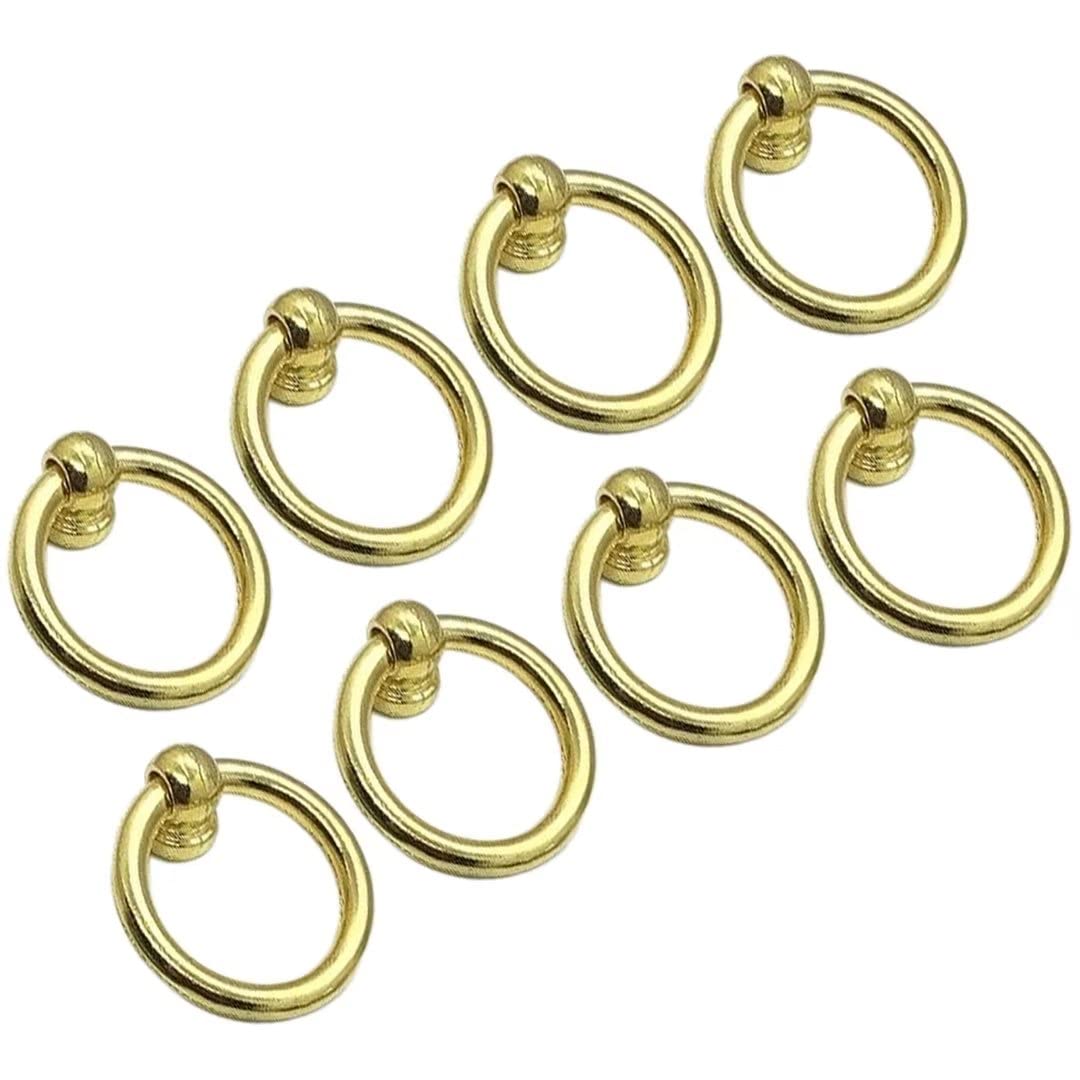 Ydhsikk Gold Drawer Handles, Pack Of 8 Zinc Alloy Single Hole Knob Handles Multicolor 45X35x16mm Multiple Styles(,Style B)