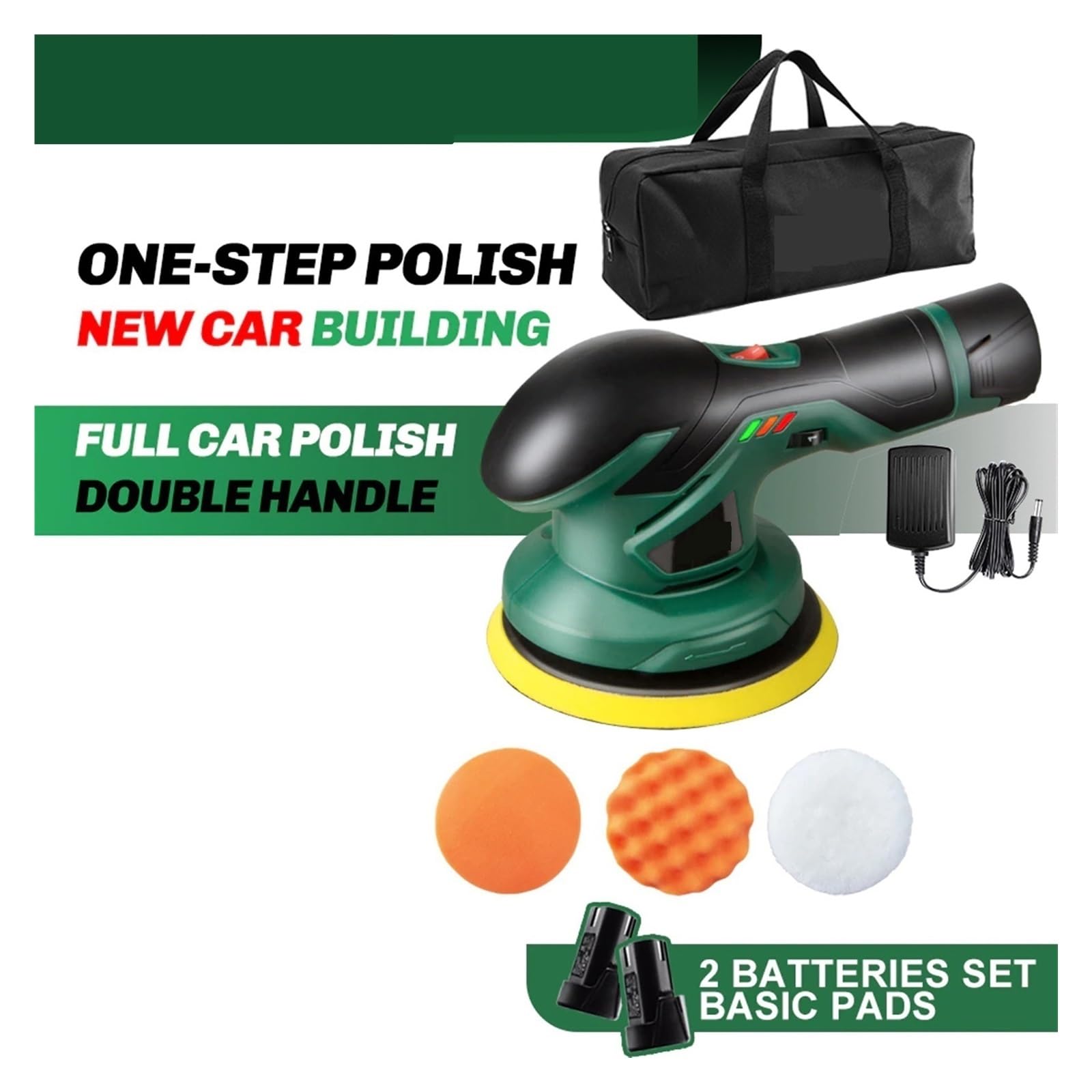 Polerka Bezprzewodowa polerka do samochodu Bezprzewodowa elektryczna polerka do samochodu Dual Action 12V DA Auto Detail Narzędzie dużej mocy Do woskowania polerowania łodzi samochodowych(2 Batteries