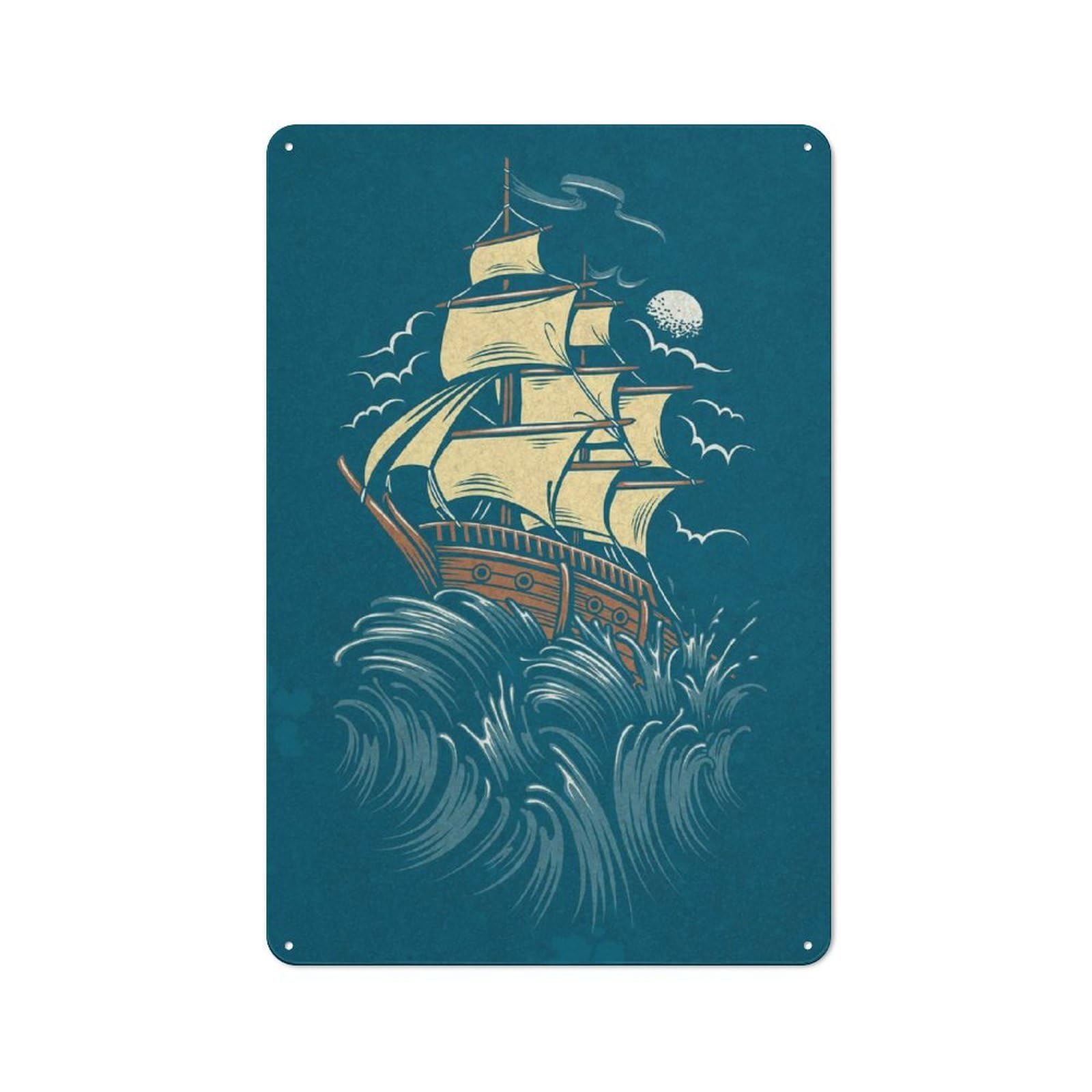 Sailing Rustic Tin Sign 30x20cm for Man Cave Or Games Room, A Decorative Gift for A Newly Furnished Man Cave And Games Room