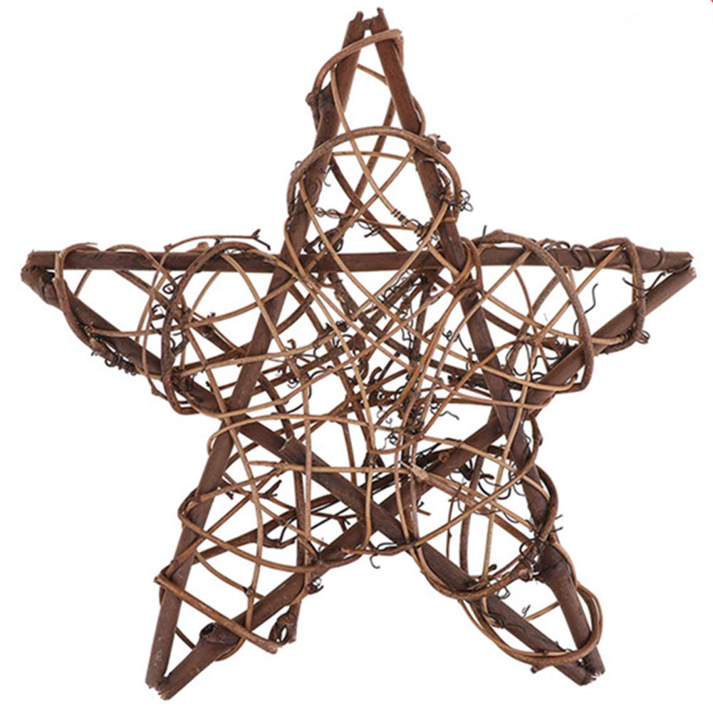 Inzopo Star/Pentagram Shaped Wreath Hanging Decoration Wedding Ornament DIY Craft Rattan Garland Rustic Wedding Birthday Party Decor