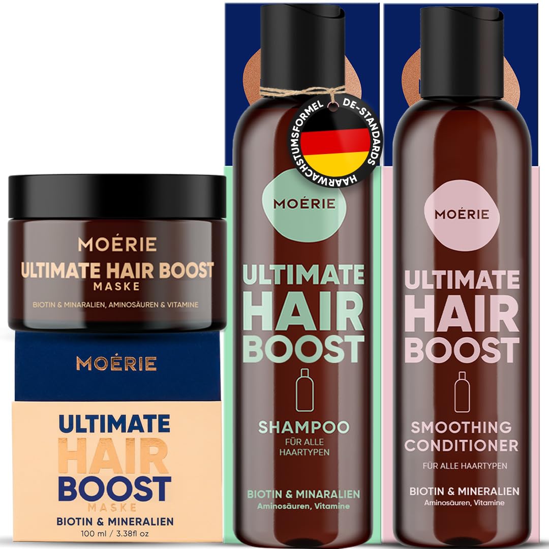 Moerie Mineral Shampoo and Conditioner Plus Hair Growth Spray Set – Ultimate Hair Care Pack – For Longer, Thicker, Fuller Hair - Volumizing Hair Care Products – Paraben & Silicone Free (Einzelset)