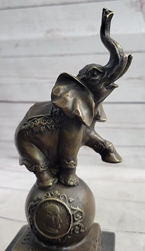 Miniatura 5 de Estatua de elefante de bronce magnífica escultura arte africano firmado Bugatti estatuas decorativas acuerdo por Bronze Corner
