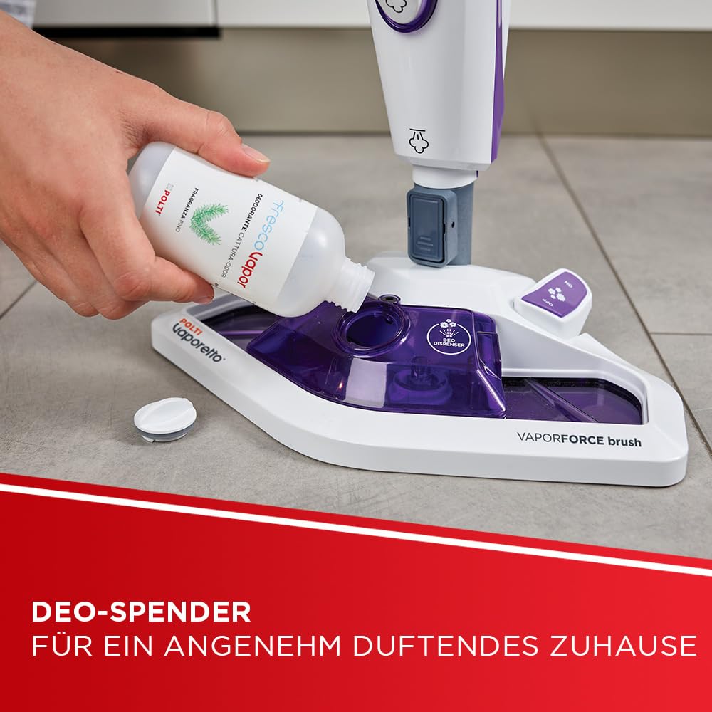Polti Vaporetto SV440 Double – 2-in-1 Dampfreiniger, Boden- & Handgerät, 11 Zubehörteile, Aufheizzeit 15 Sek., Abnehmbarer Wassertank, Weiß/Violett