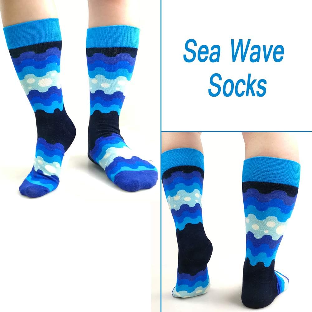 Fun Colorful Socks Patterned Funky Happy Crew Sock Combed Cotton Stockings Packs - Image 8