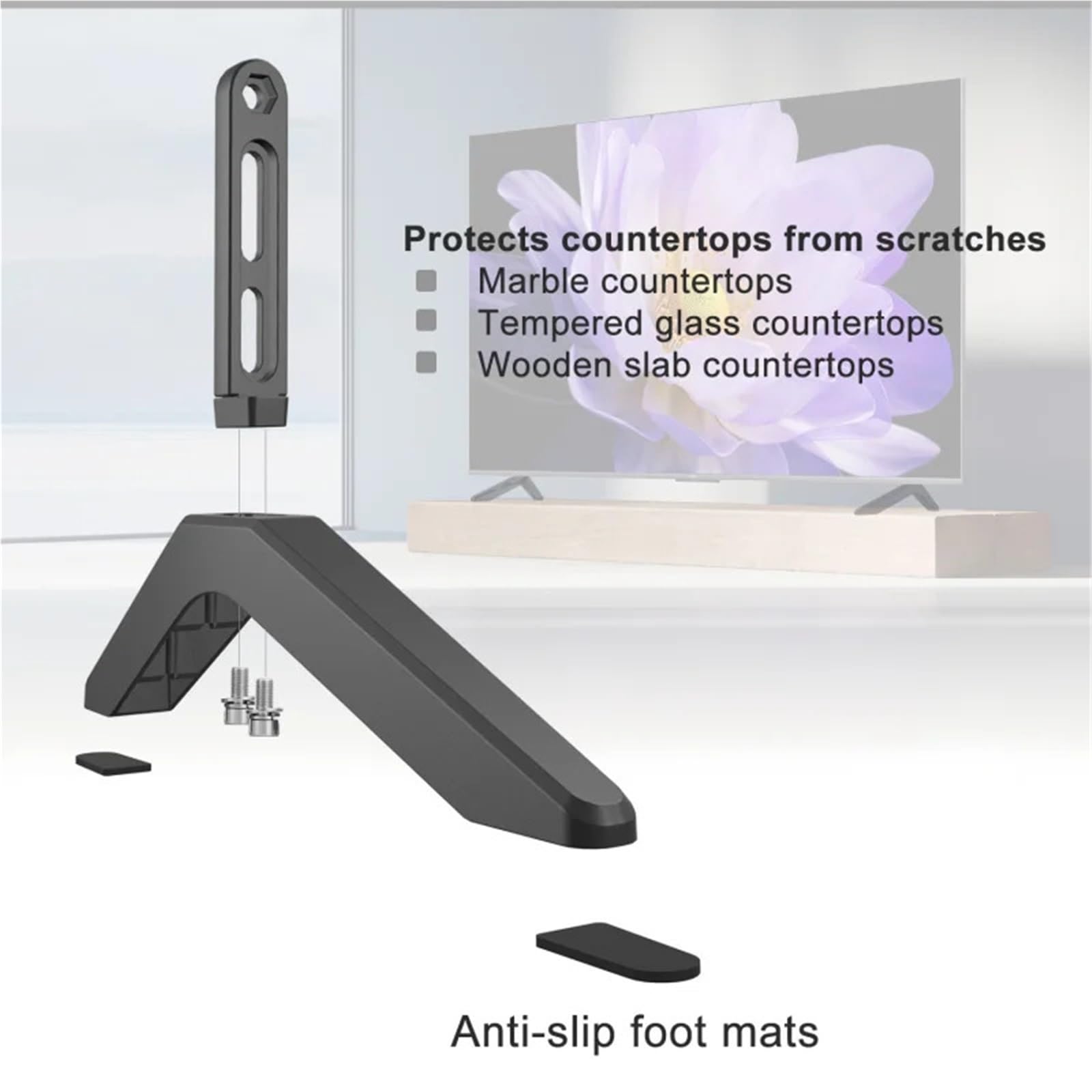 INFRI 2 soportes universales para TV, base de TV LCD, LED, altura de la pantalla, patas elevadoras de altura, soporte de mesa para televisión