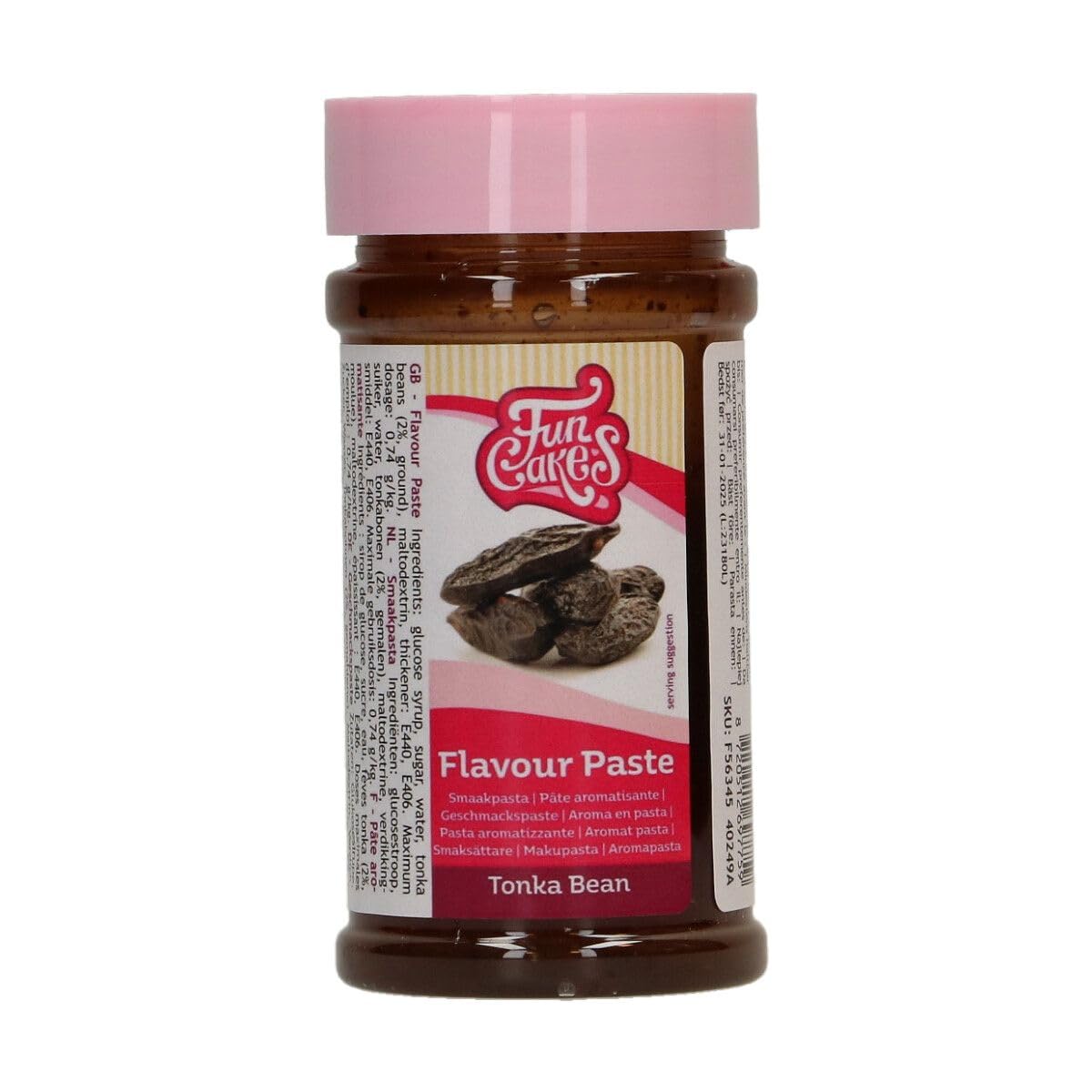 FunCakes Flavour Paste Tonka Bean: Food-Grade Aroma Paste for Cake Decorating, optimal for Batters and Fillings - 100 g