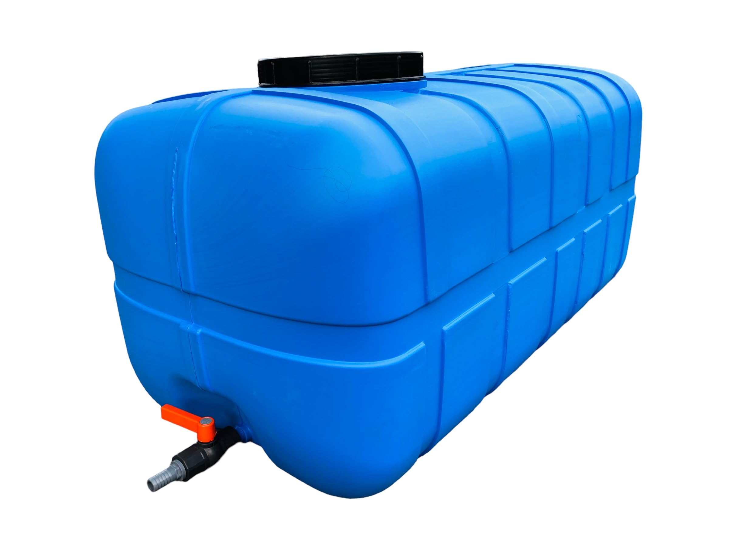 F & R Wassertank 280 Liter, Wasserbehälter mit Deckel & Zapfhahn, Wasserspeichertank aus Kunststoff, Großbehälter für Haushalt, Gewerbe & Industrie, Container für Wasser, Frischwassertank, Blau