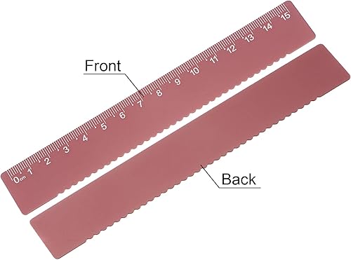 Miniatura 8 de HARFINGTON Regla recta 5.9 in Regla métrica de aleación de aluminio herramienta de medición de borde ondulado para niños estudio aula oficina,
