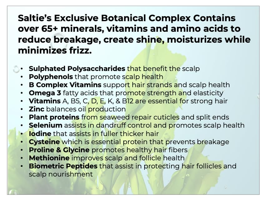 Leave-In Conditioner, 8.5 fl. Oz/250ml - Seaweed, Kelp & Algae Enriched Detangle & Shine Hair Treatment -Ideal For Frizzy and All Hair Type , Protects Scalp - Image 8