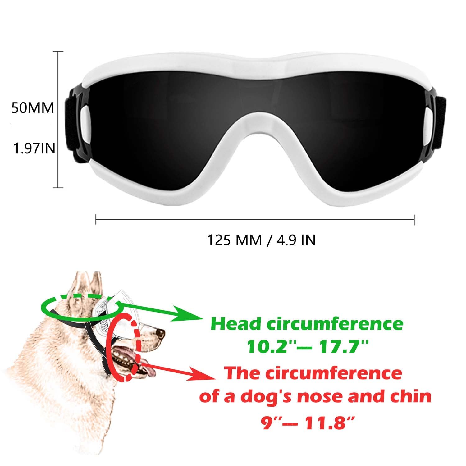Medium Dog Sunglasses with Adjustable Strap UV Protection, Winproof Puppy Sunglasses - Image 3