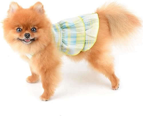 Miniatura 9 de SMALLLEE_LUCKY_STORE Vestido de arnés para perro, lindo vestido de verano con correa para mascotas para perros pequeños, medianos, gatos y niñas con
