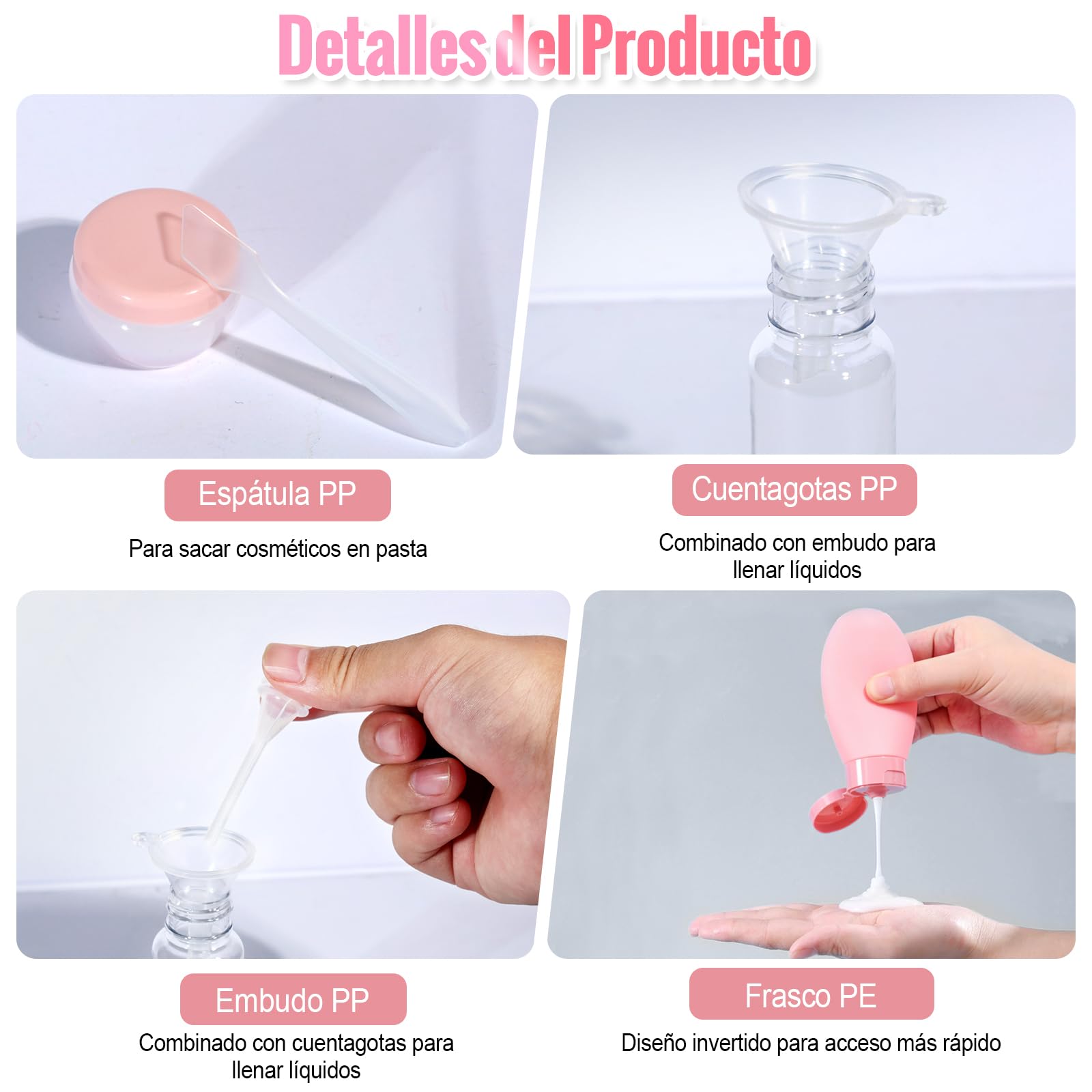 Valyrane 11 Pack Botellas de Viaje Silicona, Kit Viaje, Botes para Gel y Champu, Kit Avion Botellas, Juego de Botes Rellenables para Gel, Champús, Lociones y Líquido — view 3