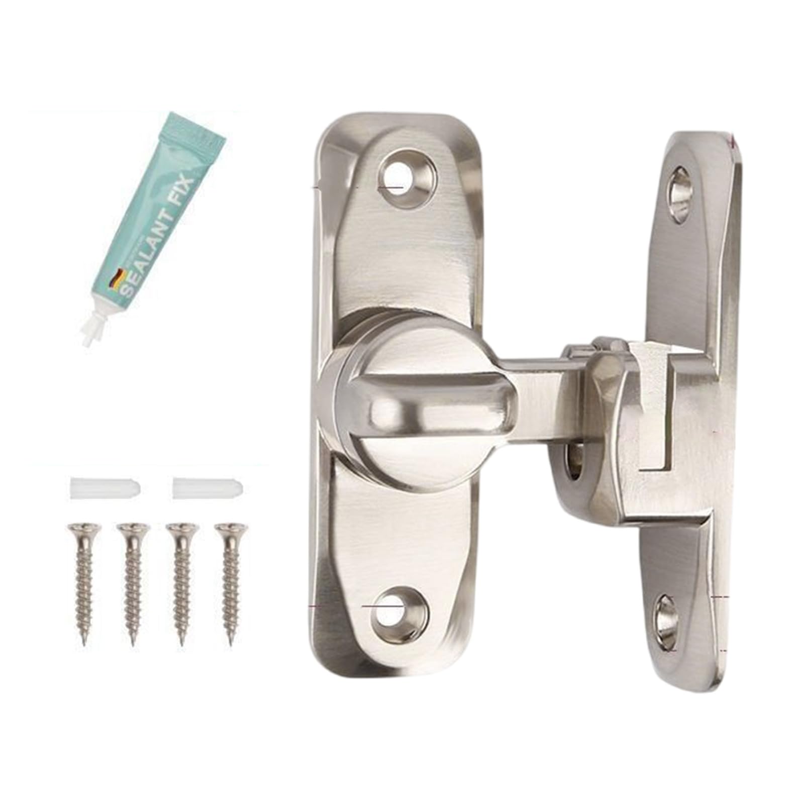 Hzbb Silver Zincs Alloy Flipping Door Locks 90/180 Degree Sliding Door Antitheft Barn Hardware Sliding Barn