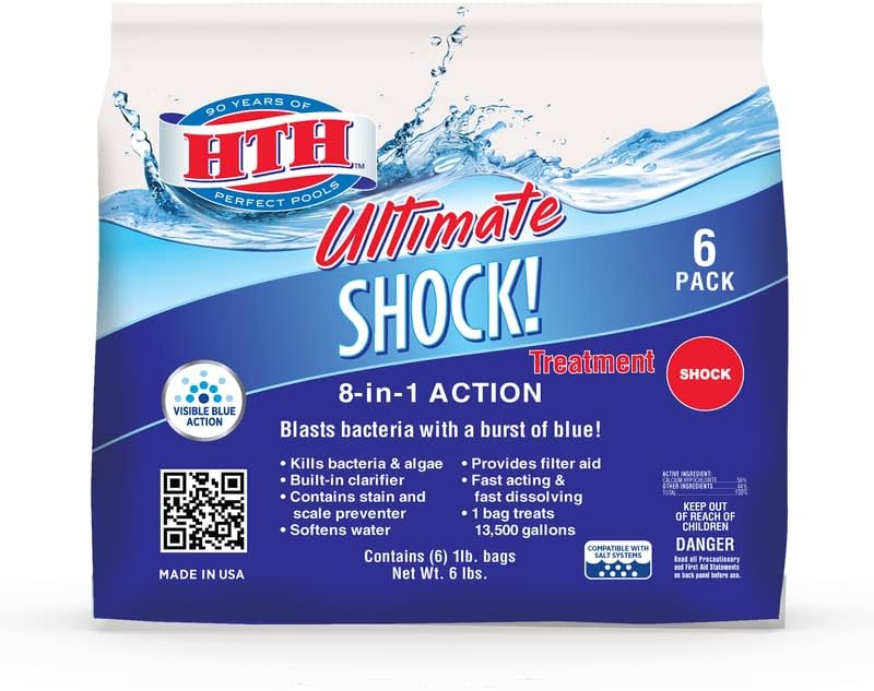 HTH 52014 Ultimate Shock Treatment Swimming Pool Chlorine Cleaner, 1 lb (Pack of 6)
