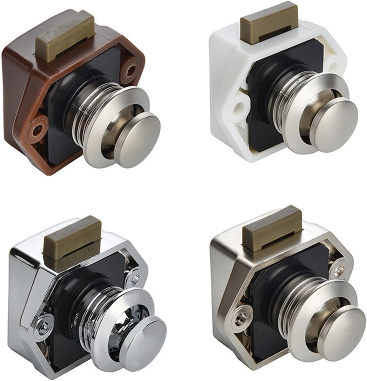 20mm Drawer Latch Button Locks Hardware 10Pcs(Black)