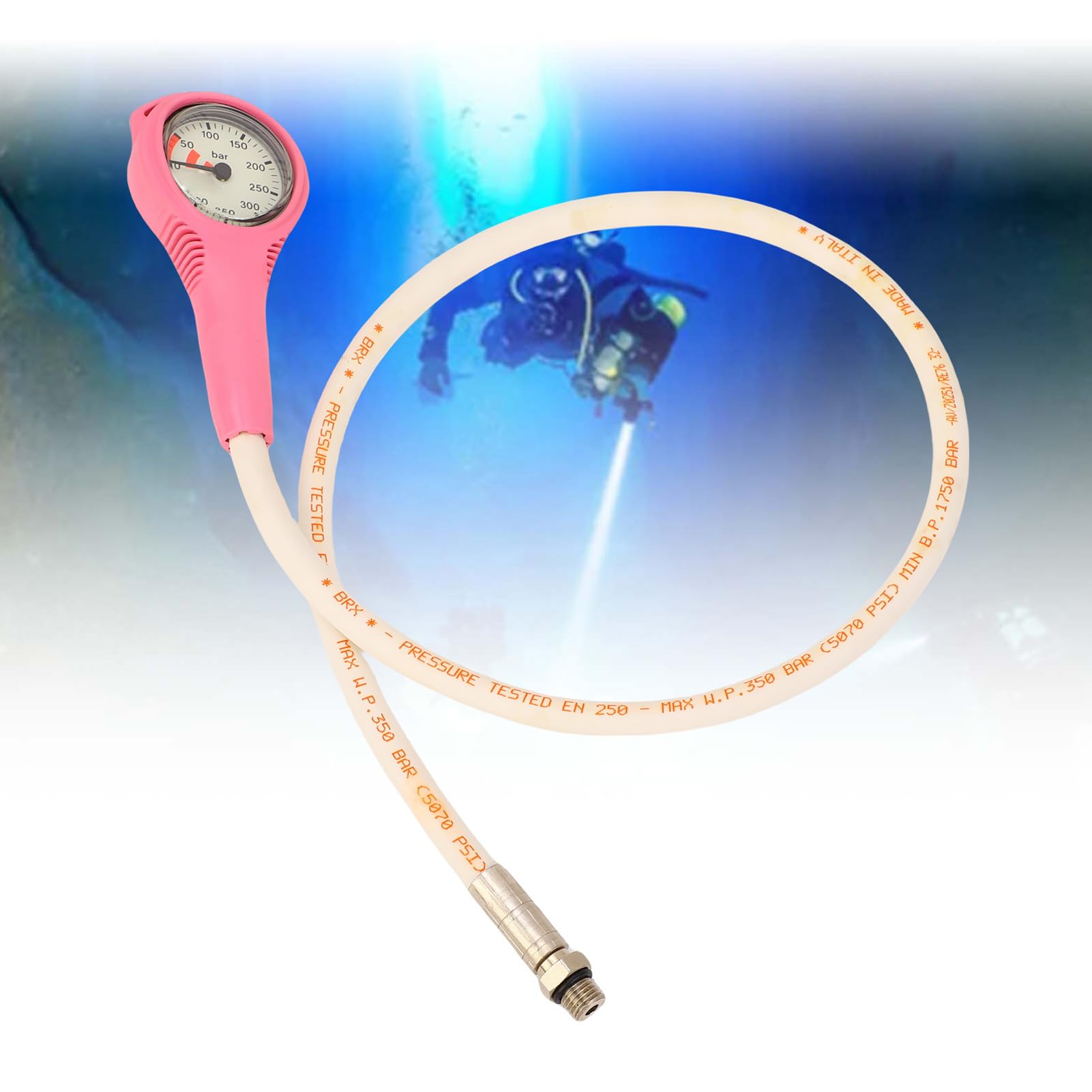 Manometro per Immersioni Subacquee Manometro Sommergibile TPR Accurato per Rosa Leggero Subacqueo