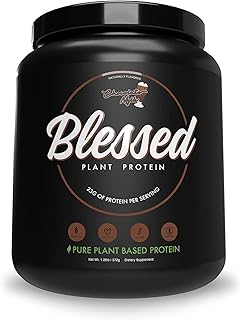 BLESSED Plant Based Protein Powder – 23 Grams, All Natural Vegan Friendly Pea Protein Powder, Gluten Free, Dairy Free & Soy Free, 15 Serves (Chocolate Mylk)