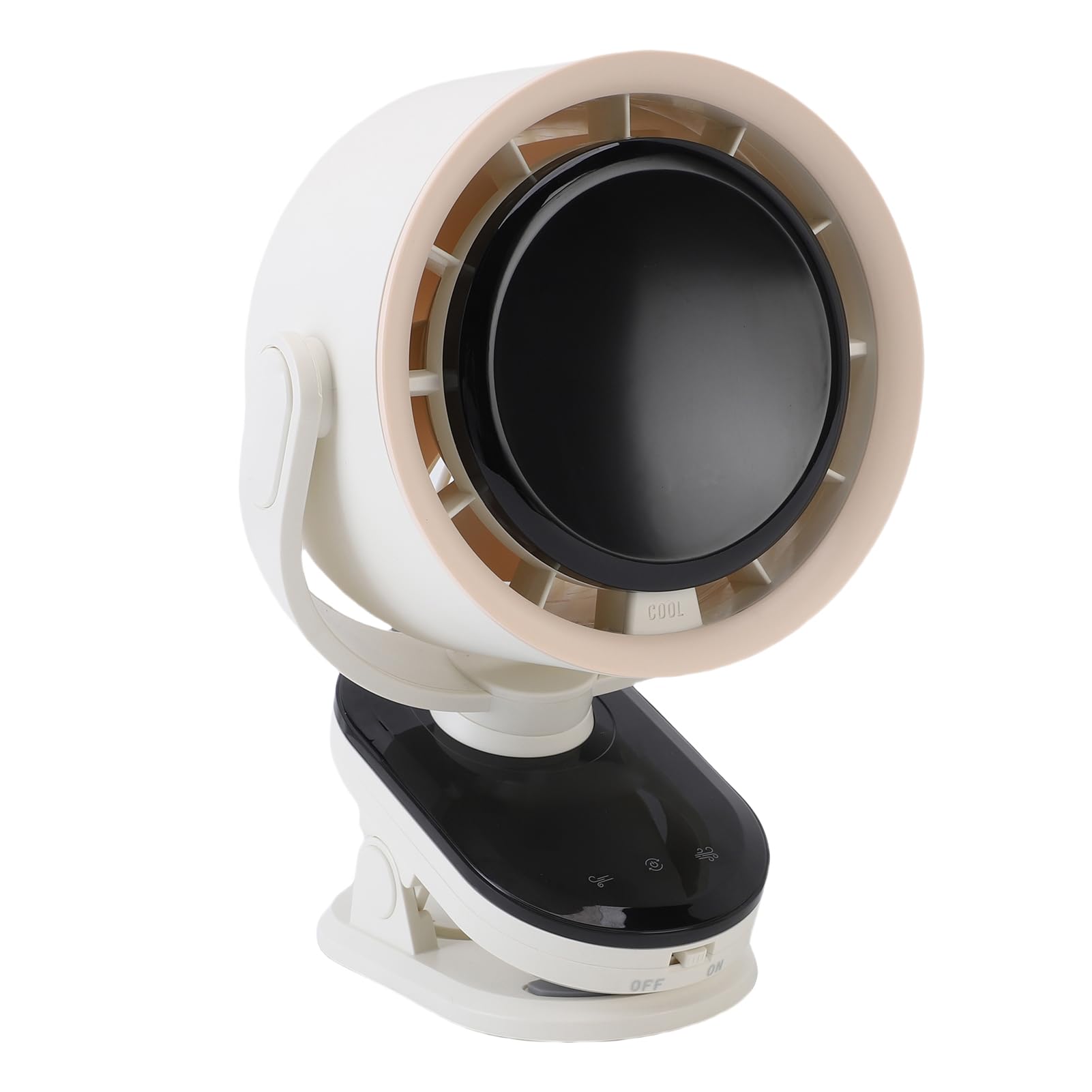 Asixxsix Ventilatore portatile con morsetto, Ventilatore oscillante automatico con display digitale a LED, 100 impostazioni di velocità, Ventilatore di raffreddamento ricaricabile USB