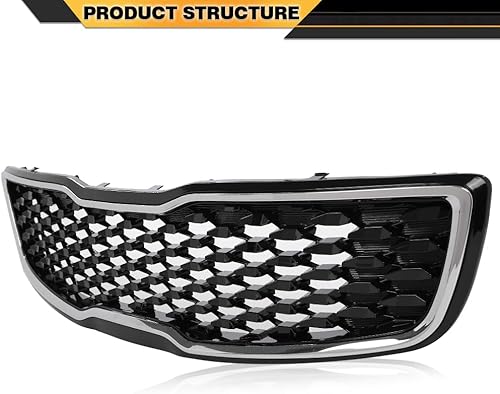 Miniatura 6 de Rejilla de parachoques superior cromada delantera compatible con Kia Forte5 Hatchback EX LX 2017 2018 reemplaza 86350A7810 86350-A7810