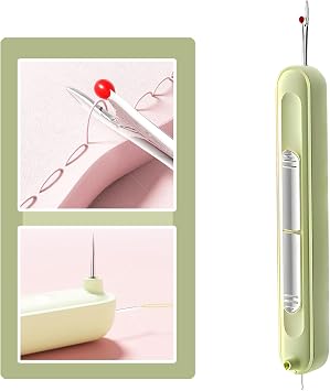 Upgraded 2 in 1 Automatic Needle Threaders Seam Ripper,Quilting Supplies Sewing Kit,Quick Sewing Machine Loop Needle Threaders 1PCS-Green