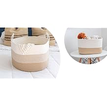 OrganiHaus Decorative Basket for Shelves + Extra Large Basket - HONEY