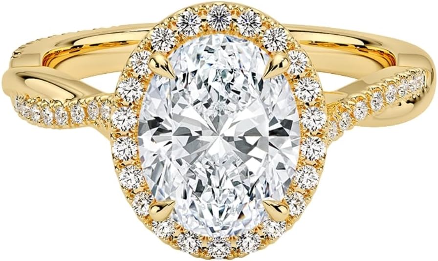 3 Ct IGI Certified Lab Grown Diamond Engagement Ring 10K 14K 18K Solid Gold Twisted Vine Engagement Ring Wedding Christmas Gift For Women (E Color, VS1 Clarity)