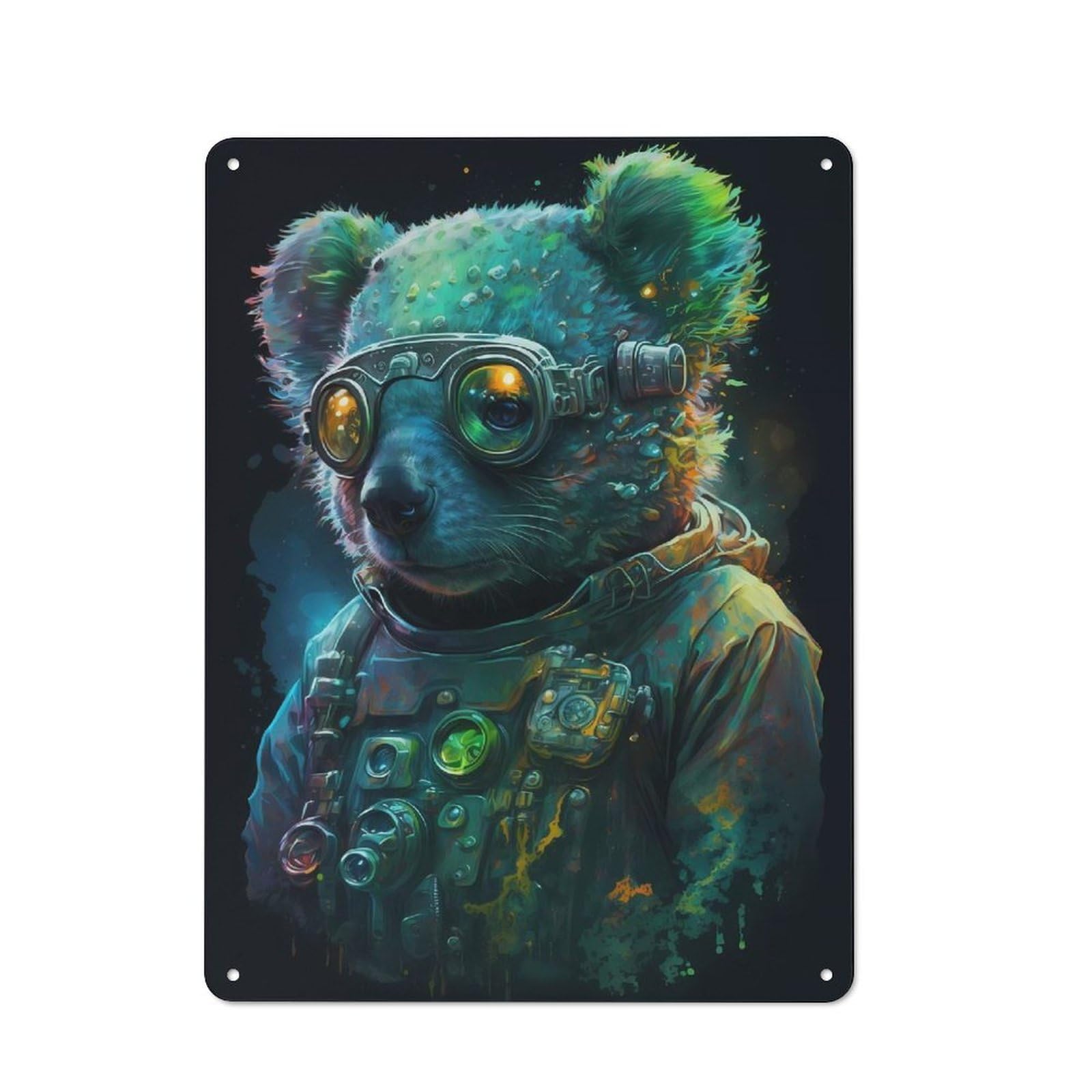 Junmoney Koala 40X30cm Rustic Metal Sign With For Hobby Room Or Studio, Metal Sign Decor For Hobby Rooms And Studios